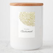 Goldene handgezeichnet Petal-Pattern-Hochzeit Lebensmitteletikett (Vorderseite)