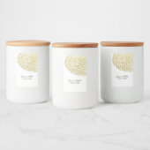 Goldene handgezeichnet Petal-Pattern-Hochzeit Lebensmitteletikett (Flaschen)