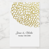 Goldene handgezeichnet Petal-Pattern-Hochzeit Lebensmitteletikett (Einzelnes Label)