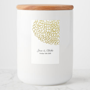 Goldene handgezeichnet Petal-Pattern-Hochzeit Lebensmitteletikett