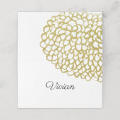 Goldene handgezeichnet Petal-Pattern-Hochzeit Platzkarte (Außenseite Aufgefaltet)