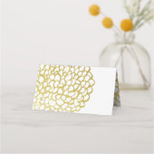 Goldene handgezeichnet Petal-Pattern-Hochzeit Platzkarte (Rückseite)