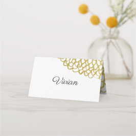 Goldene handgezeichnet Petal-Pattern-Hochzeit Platzkarte