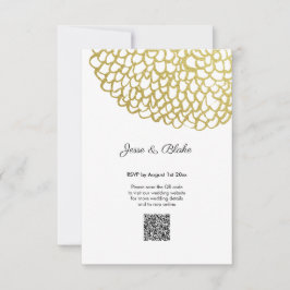 Goldene handgezeichnet Petal-Pattern-Hochzeit RSVP Karte