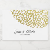 Goldene handgezeichnet Petal-Pattern-Hochzeit Schaumweinetikett (Einzelnes Label)