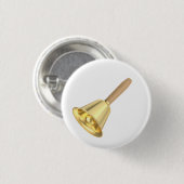 Goldene Handglocke mit Holzgriff Button (Vorne & Hinten)
