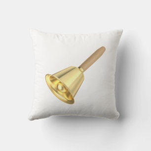Goldene Handglocke mit Holzgriff Kissen