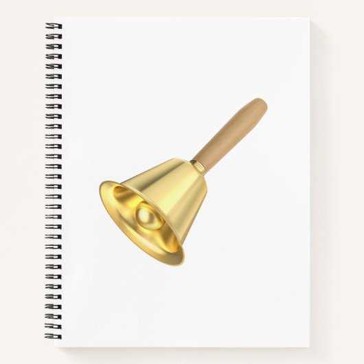 Goldene Handglocke mit Holzgriff Notizblock (Vorderseite)