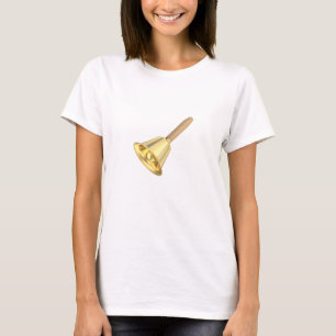 Goldene Handglocke mit Holzgriff T-Shirt
