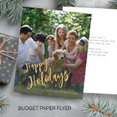 Goldene Happy Holidays Foto Holiday Card Flyer