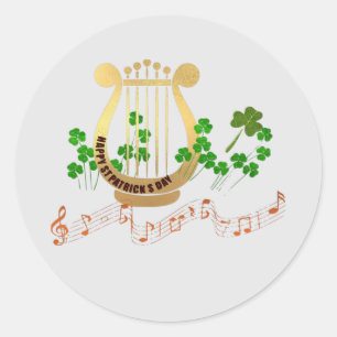 Goldene Harfe, St. Patrick's Day Aufkleber