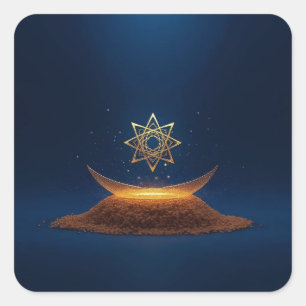 Goldene Harmonie – Die göttliche Resonanz des Shre Quadratischer Aufkleber