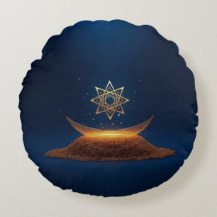 Goldene Harmonie – Die göttliche Resonanz des Shre Rundes Kissen