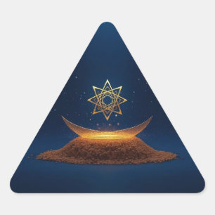 Goldene Harmonie – Göttliche Resonanz des Shree Ya Dreieckiger Aufkleber