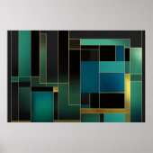 Goldene Harmonie in Grün und Blau Poster (Vorne)