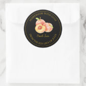 Goldene, hausgemachte Pfirsichstempel | Schwarz Runder Aufkleber (Tasche)