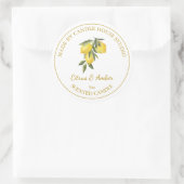 Goldene hausgemachte Zitruskerze | weiß Runder Aufkleber (Tasche)