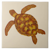 Goldene hawaiische Honu Fliese (Vorderseite)