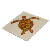 Goldene hawaiische Honu Fliese (Seite)