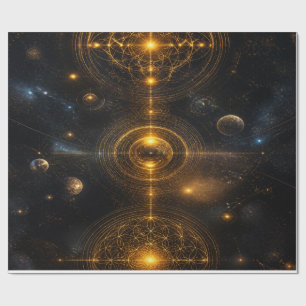 Goldene Heilige Geometrie Raum Geschenkpapier