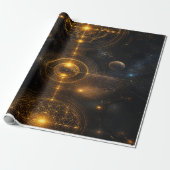 Goldene Heilige Geometrie Raum Geschenkpapier (Ungerollt)