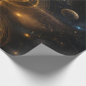 Goldene Heilige Geometrie Raum Geschenkpapier (Ecke)