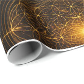 Goldene Heilige Geometrie Raum Geschenkpapier (Rolleneckpunkt)