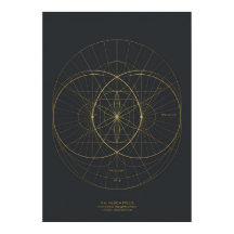 Goldene Heilige Geometrie Stern Kompass Kunst Druc