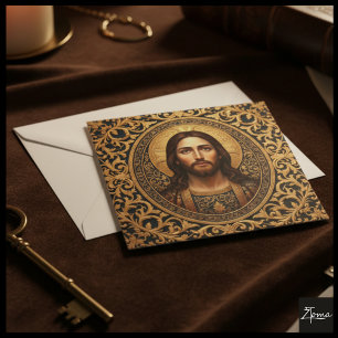 Goldene Heilige Ikone - Jesus Einladung