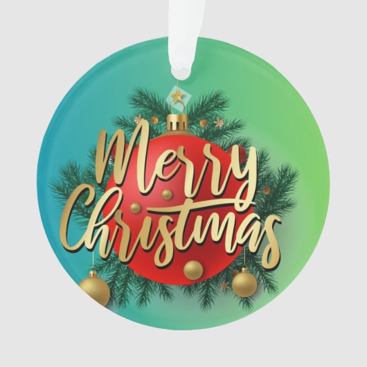 Goldene helle Weihnachtsfeier Moderne Ornament (Vorderseite)