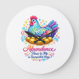 Goldene Henne 8 Goldene Eier Überfluss Wanduhr