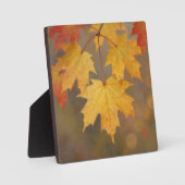 Goldene Herbst-Ahornblätter Fotoplatte (Vorderseite)