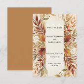 Goldene Herbst-Blumen-Save-The-Date-Karte Save The Date (Vorne/Hinten)