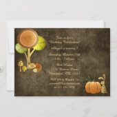 Goldene Herbst-Waldtiere Einladung zum Geburtstag (Rückseite)