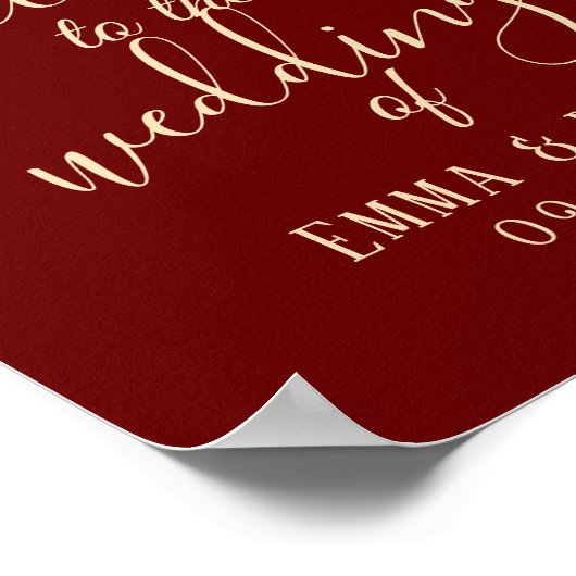 Goldene Herbstausbrüche Burgund Rote Hochzeit im H Poster (Ecke)