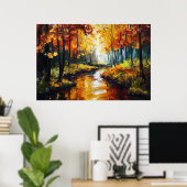 Goldene Herbstausdrucke mit Ölgemälde Poster (Heimbüro)