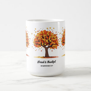 Goldene Herbstbäume Frohes Erntedankfest Gruß Kaffeetasse