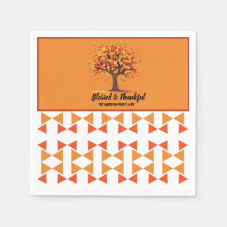 Goldene Herbstbäume Frohes Thanksgiving-Grußwort Serviette