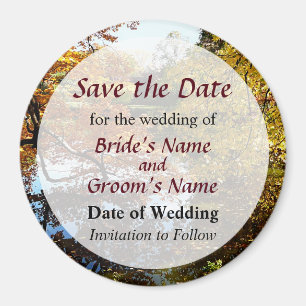 Goldene Herbstbäume Save the Date Magnet