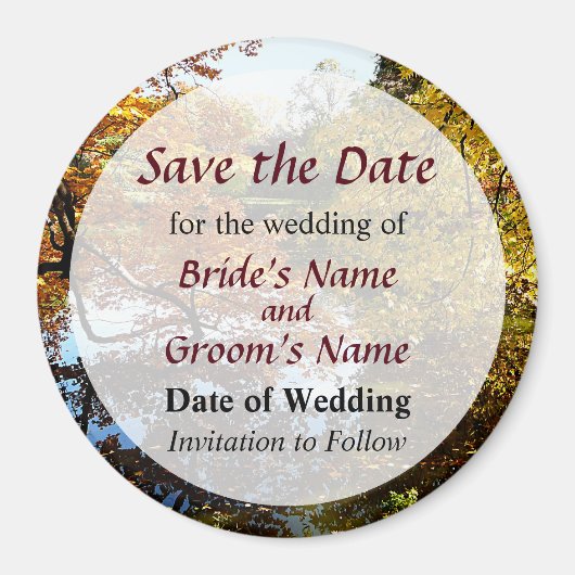 Goldene Herbstbäume Save the Date Magnet (Vorne)