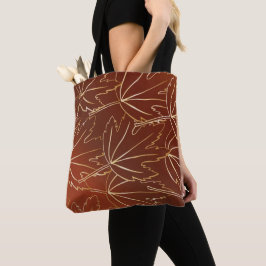 Goldene Herbstblätter auf braun Tasche