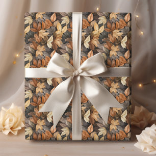 Goldene Herbstblätter Braune Herbstfoliage Geschenkpapier