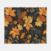 Goldene Herbstblätter Fleecedecke (Vorderseite (Horizontal))