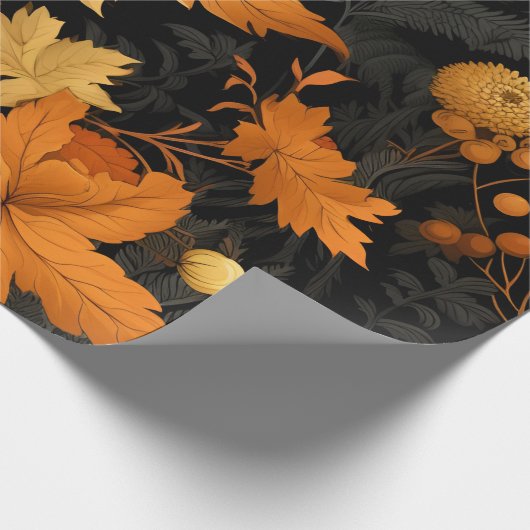 Goldene Herbstblätter Geschenkpapier (Ecke)