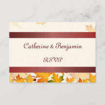 Goldene Herbstblätter mit Red Wedding RSVP