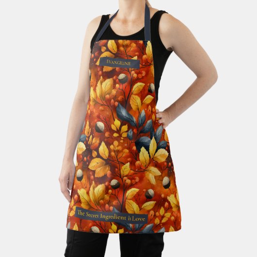 Goldene Herbstblätter und -körbe - Liebe Herbst Schürze (InSitu)