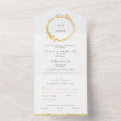 Goldene Herbstblatthochzeit All In One Einladung (Innen Boden)