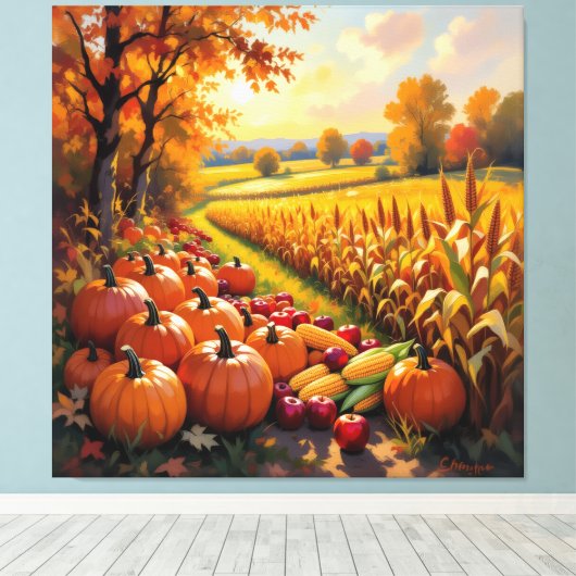 Goldene Herbsternte – Reichtum der Natur Leinwanddruck (Insitu (Holzboden))