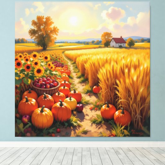 Goldene Herbsternte – Reichtum der Natur Leinwanddruck (Insitu (Holzboden))