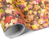 Goldene Herbstfarben Efeu Wand Geschenkpapier (Rolleneckpunkt)